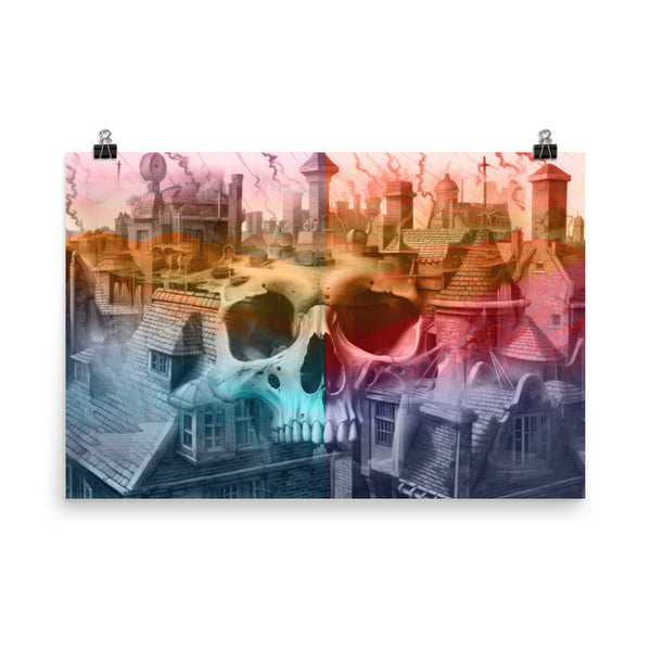 Poster — Chimneys with Skull