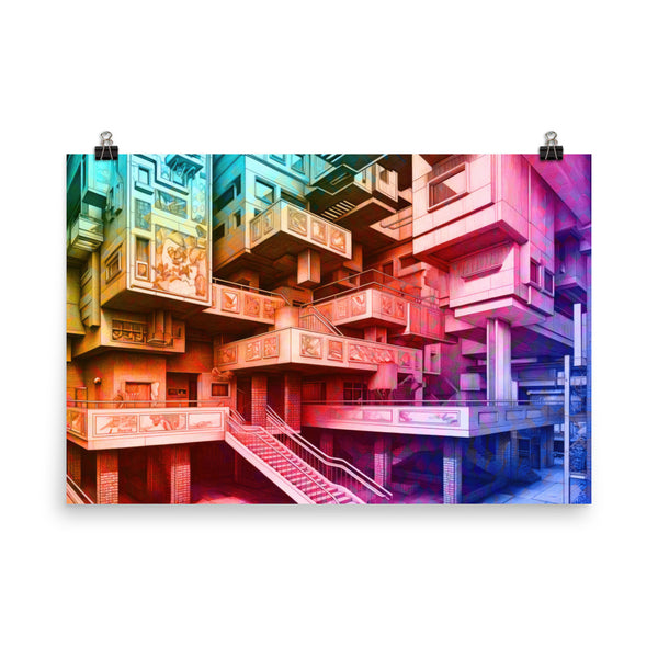 Poster — Balconies in Retro Style