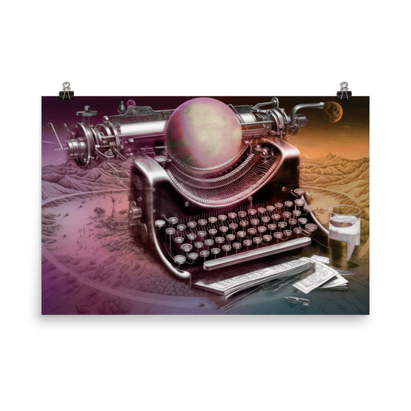 Poster — Typewriter and Moon