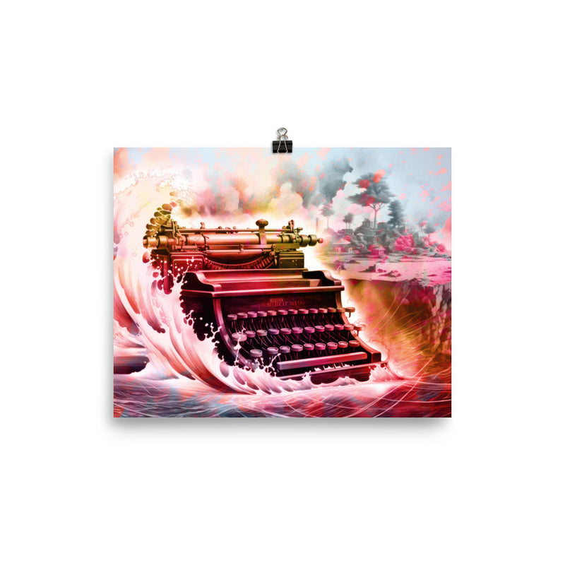 Poster — Meteoric Typewriter Splashing Down
