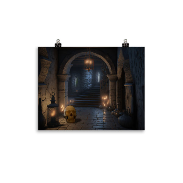 Interior Dungeon Scene, 3D Render — Poster