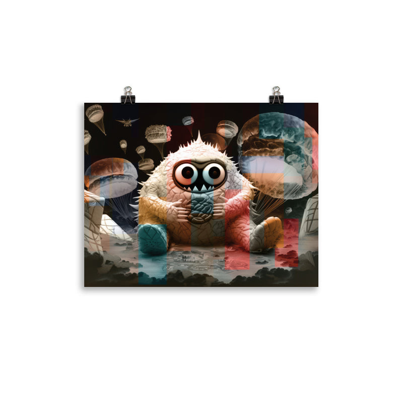 Poster — Cute Monster with Pastry Airdrop