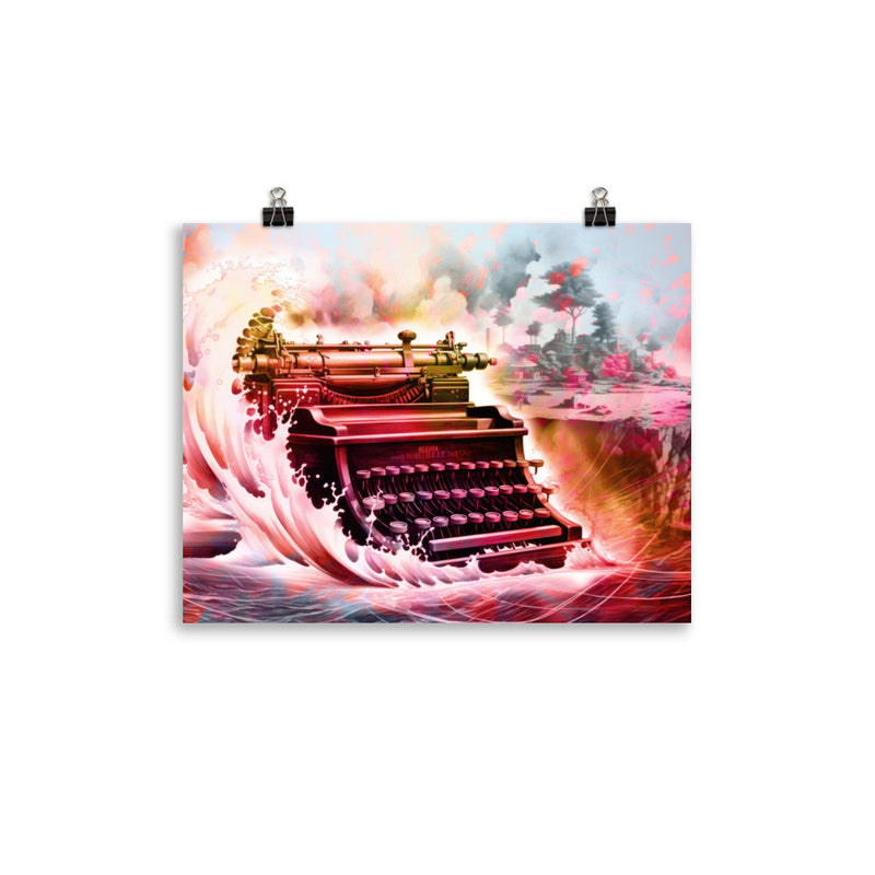 Poster — Meteoric Typewriter Splashing Down