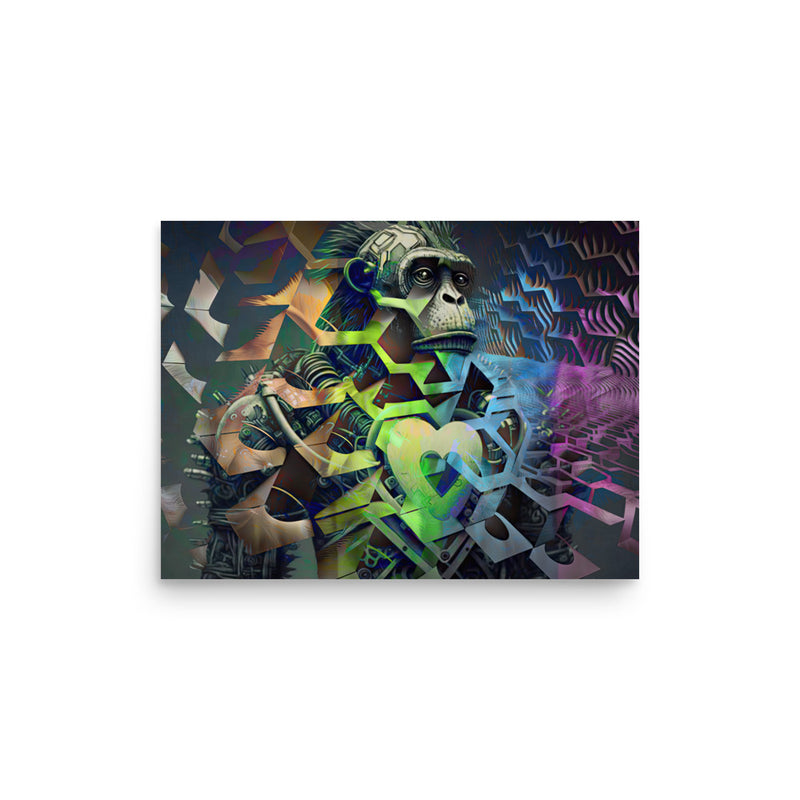 Poster — Gorilla Lovebot in Tesselated Matrix