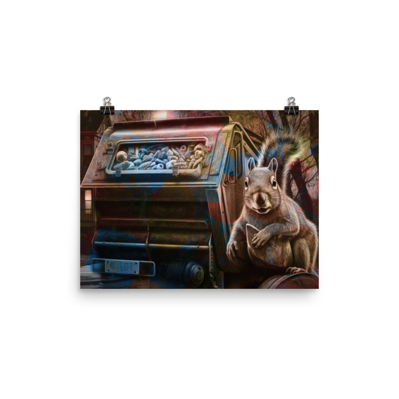 Poster — Neighbourhood Squirrel and Garbage Truck