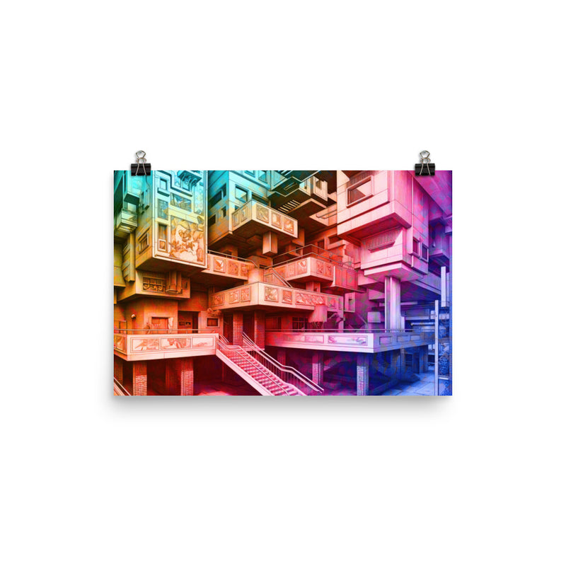 Poster — Balconies in Retro Style