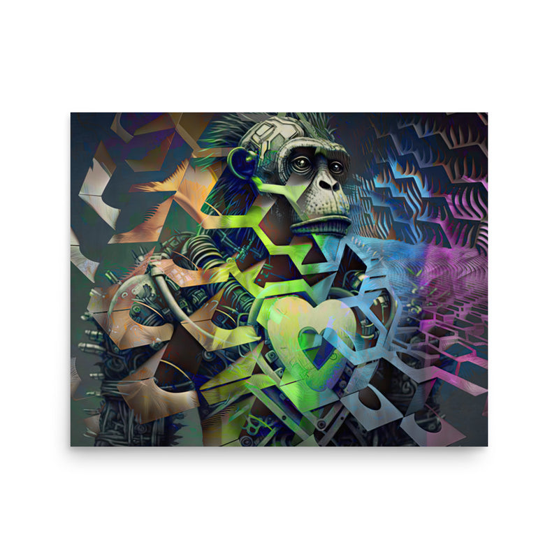 Poster — Gorilla Lovebot in Tesselated Matrix