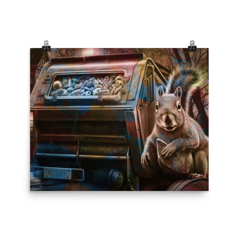 Poster — Neighbourhood Squirrel and Garbage Truck