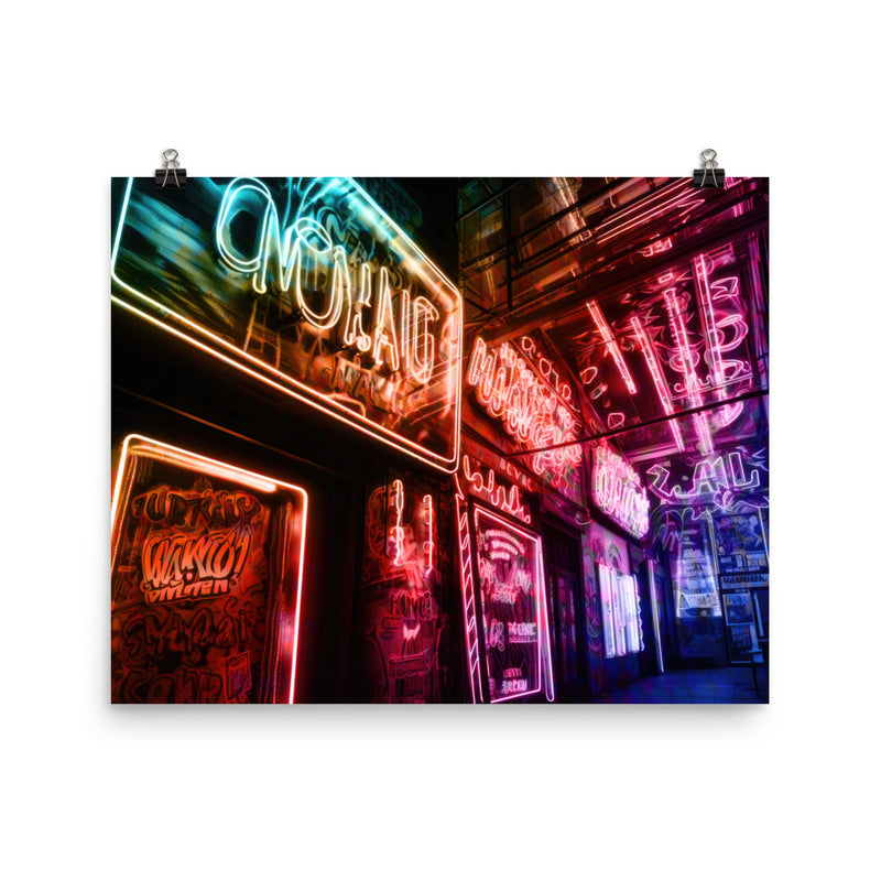 Poster — Hallway of Neon Signage