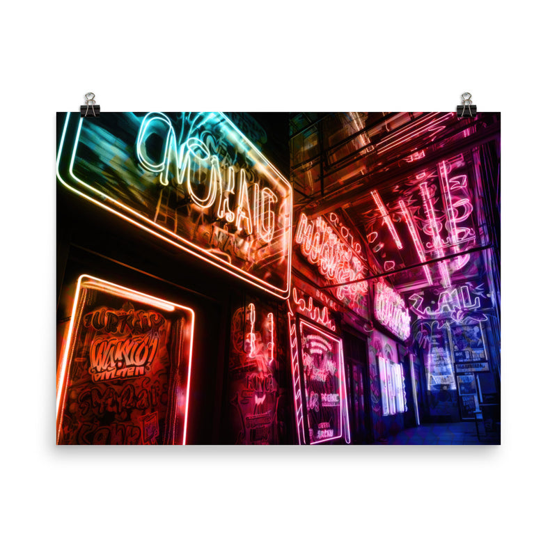 Poster — Hallway of Neon Signage