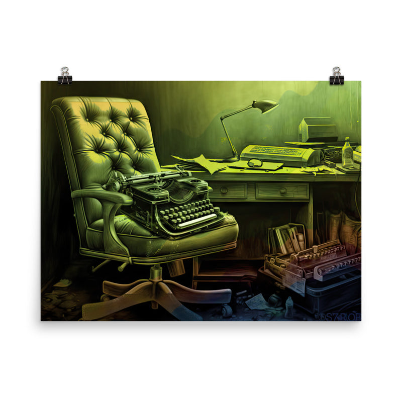 Poster — Vintage Typewriter on a Chair