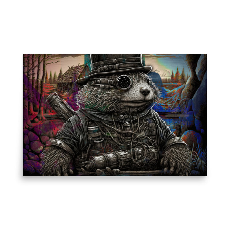 Poster — Mole in Front of Steampunk Settlement