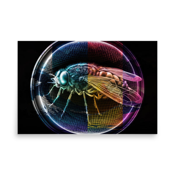 Poster — Housefly with Glitch Overlay