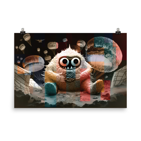 Poster — Cute Monster with Pastry Airdrop