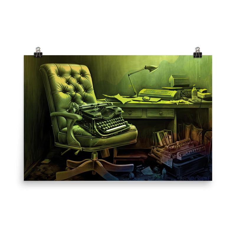 Poster — Vintage Typewriter on a Chair