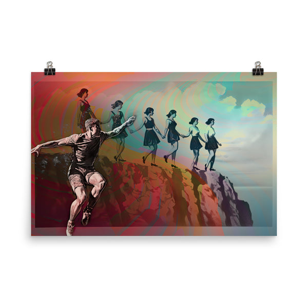 Poster — Cliffside Party in Late Afternoon