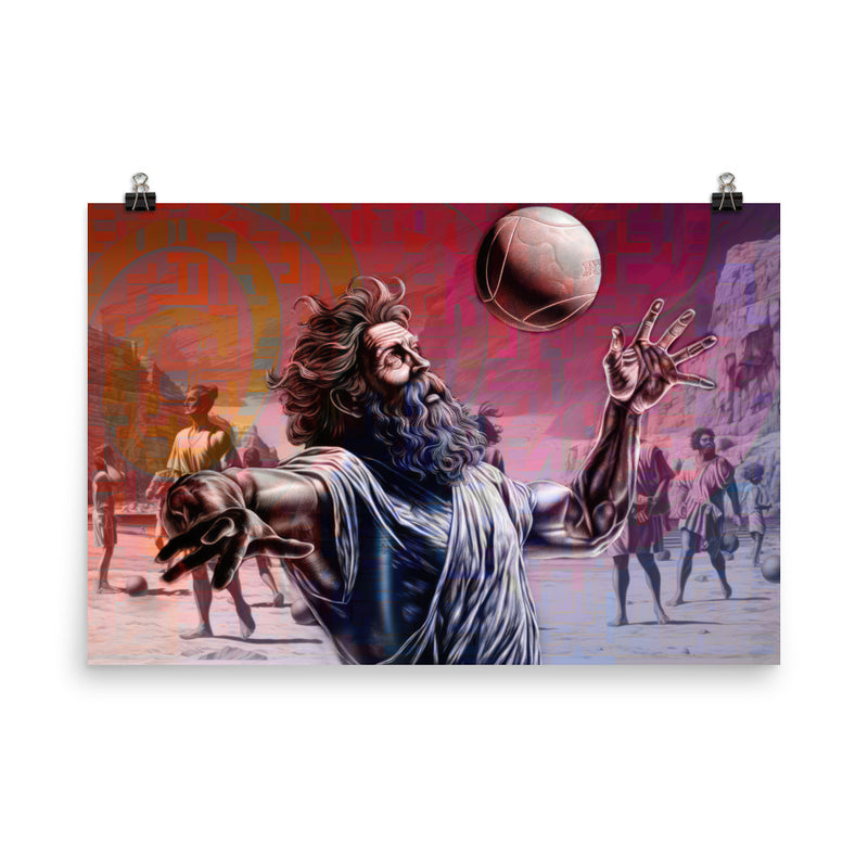 Poster — Plato Playing Volleyball