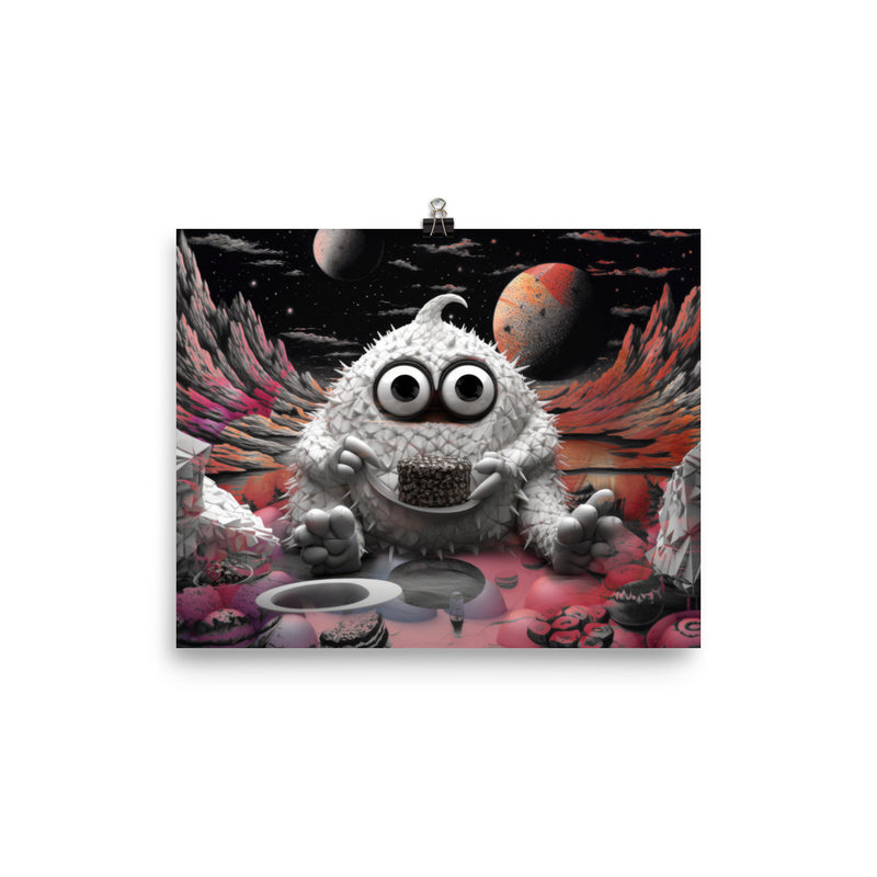 Poster — Cute Monster on Pastry Planetoid