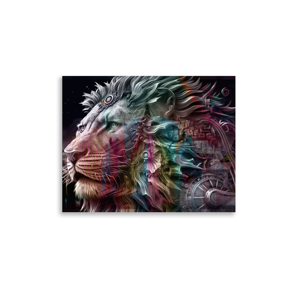 Poster — Mechanical Lion with Circus Colours