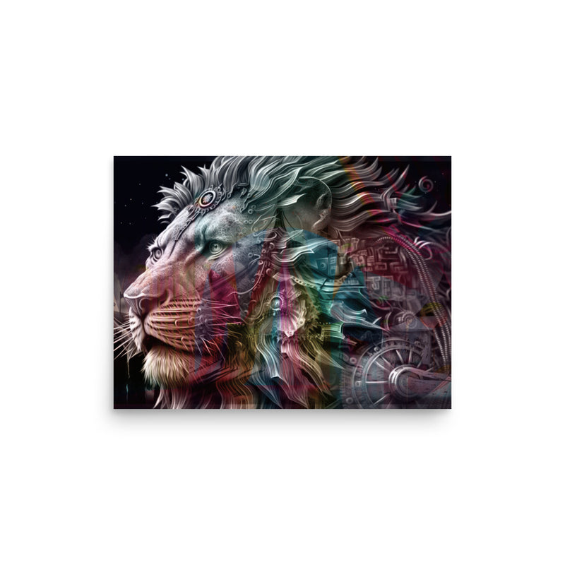 Poster — Mechanical Lion with Circus Colours
