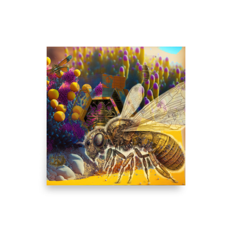 Mechanical Beehive with Bee — Poster