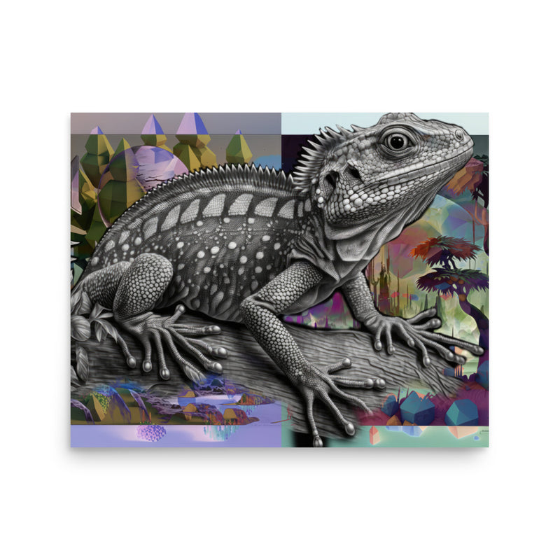 Poster — Reptile Chilling on an Alien World