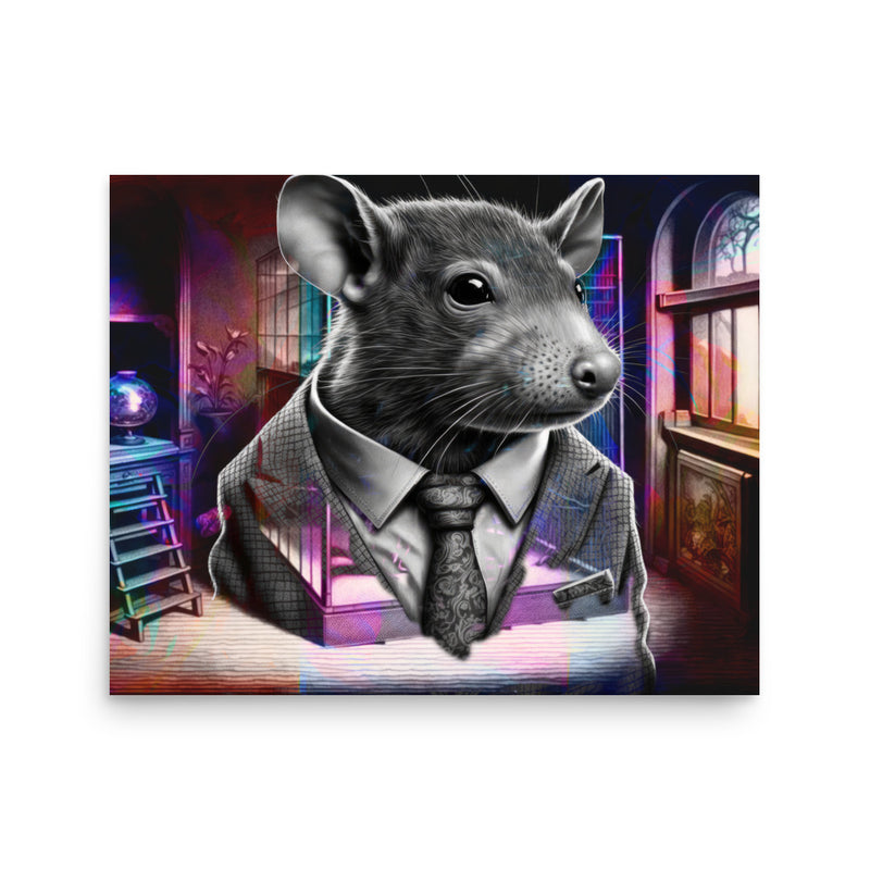 Poster — Rat Staring into the Distance, Contemplating the Grind of Rat Life