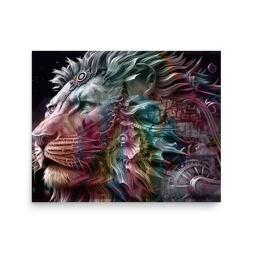 Poster — Mechanical Lion with Circus Colours