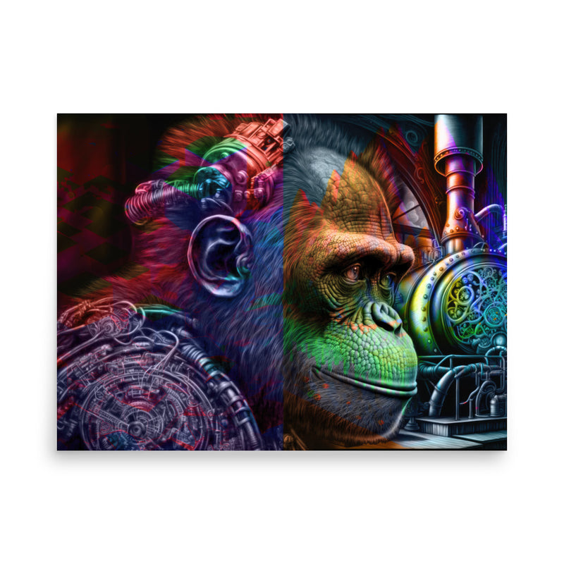 Poster — Steampunk Ape in a Labratory.