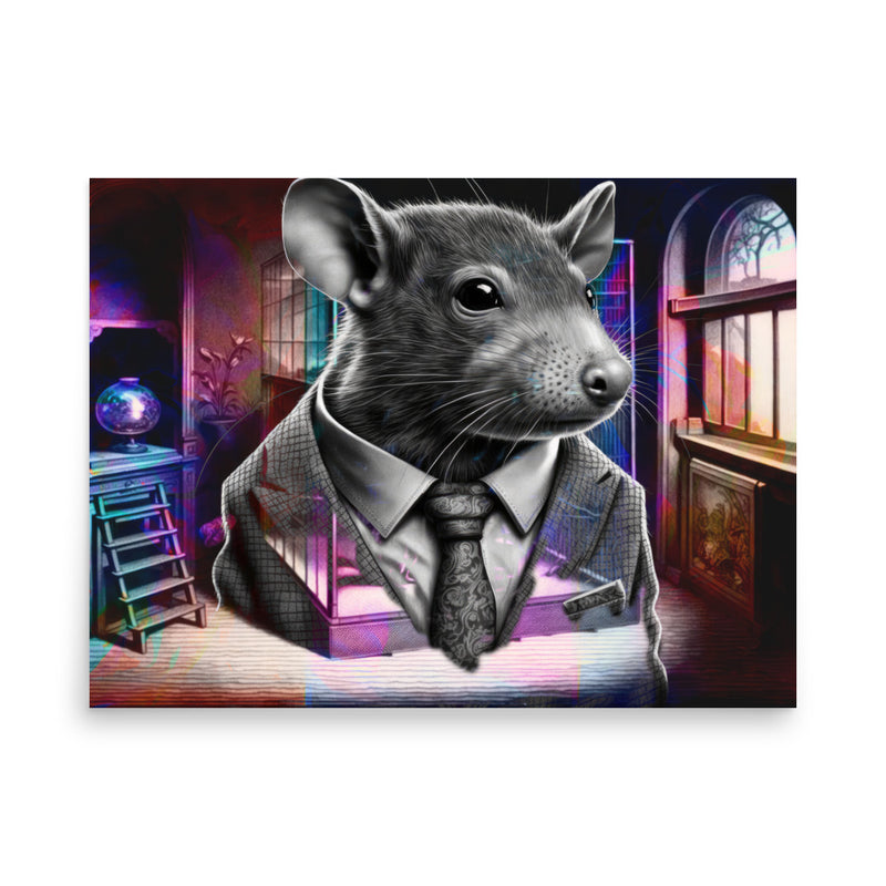 Poster — Rat Staring into the Distance, Contemplating the Grind of Rat Life
