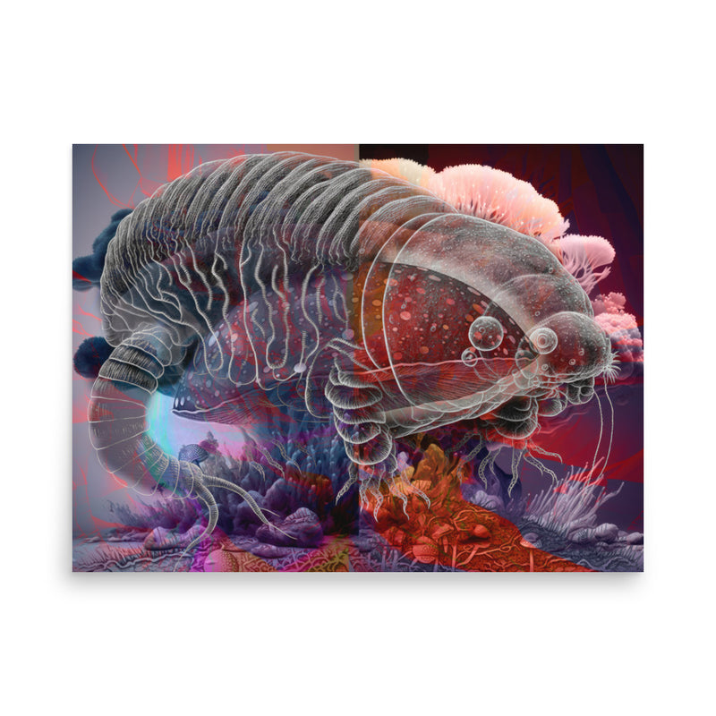 Poster — Tardigrade Superimposed on Mushroom Cap