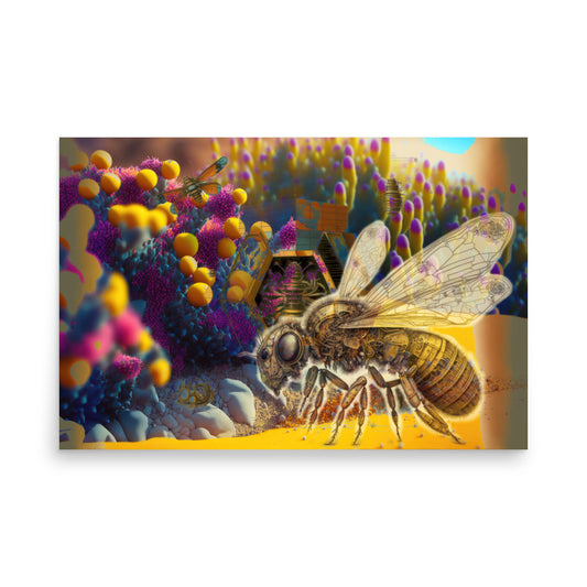 Mechanical Beehive with Bee — Poster