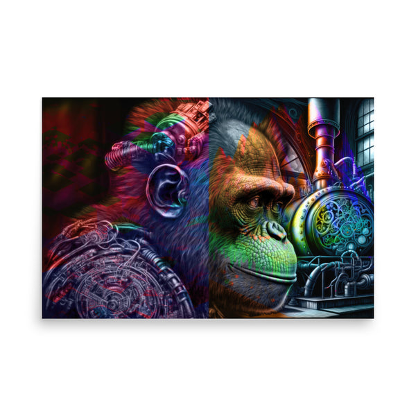 Poster — Steampunk Ape in a Labratory.