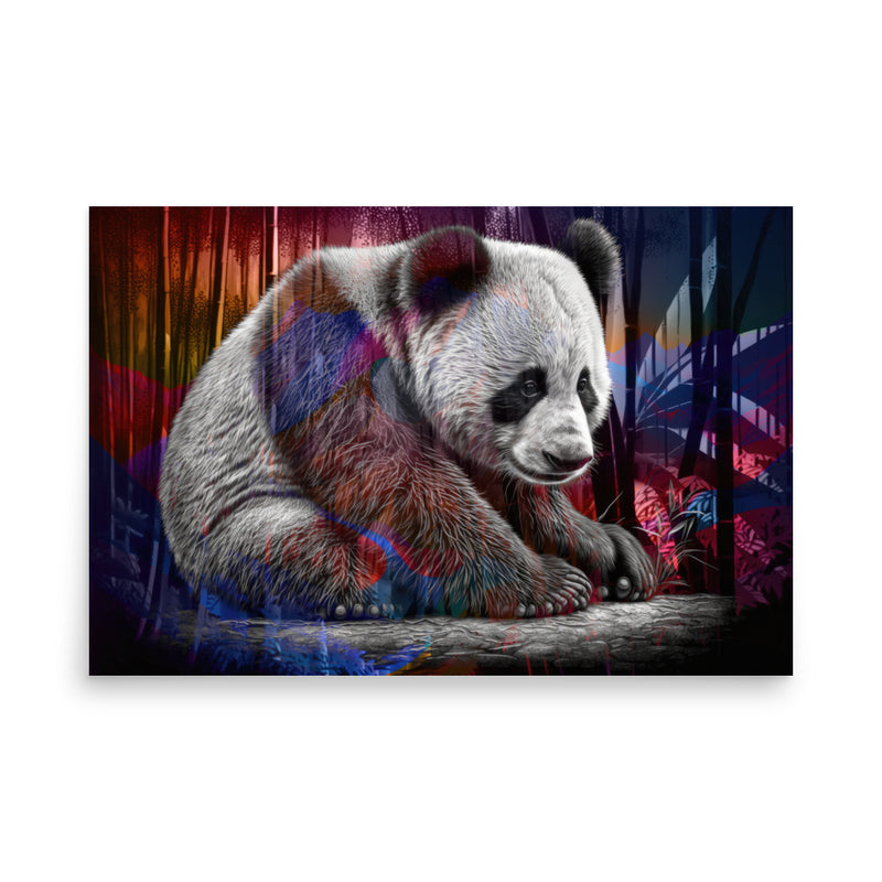 Poster — Panda Bear in Bamboo Forest