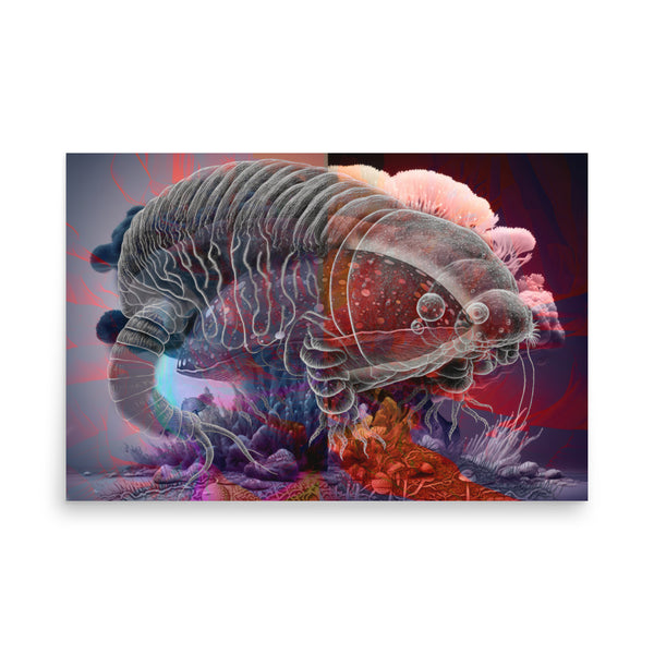 Poster — Tardigrade Superimposed on Mushroom Cap