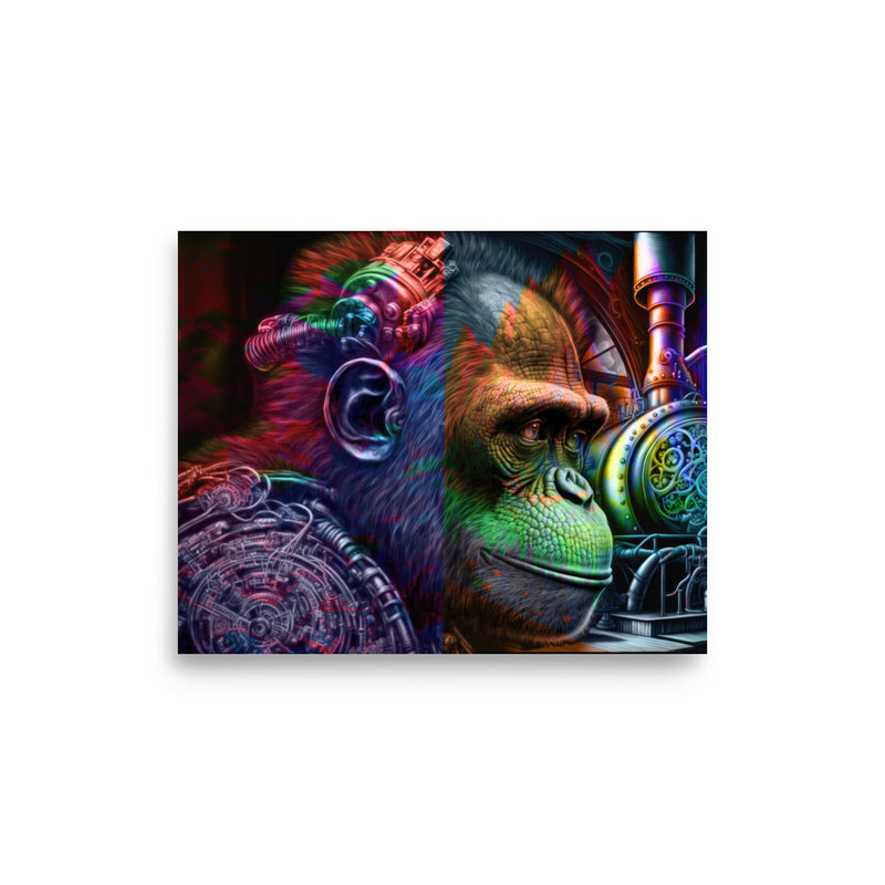 Poster — Steampunk Ape in a Labratory.