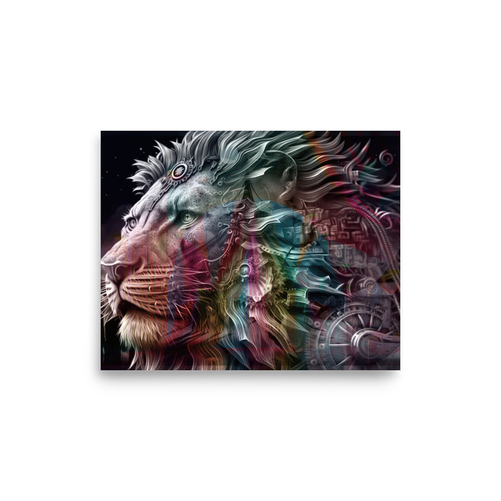 Poster — Mechanical Lion with Circus Colours